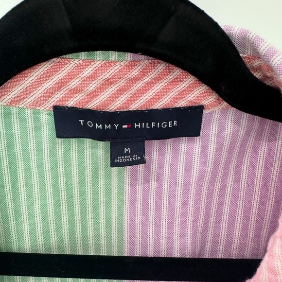 TOMMY HILFIGER Multicolor Striped Blouse with belt | Women's Size Medium - Picture 6 of 6